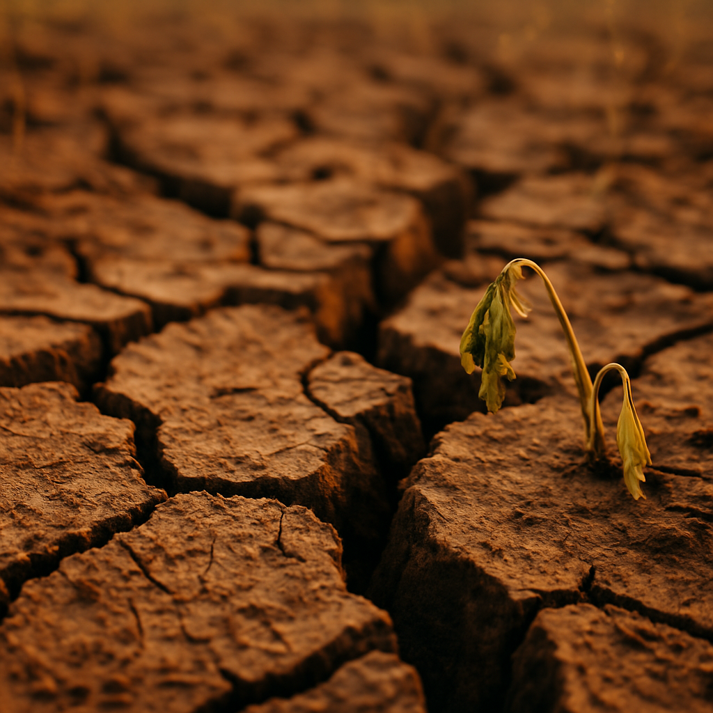 Cracked dry farmland showing the real-world consequences of climate tipping points 2026