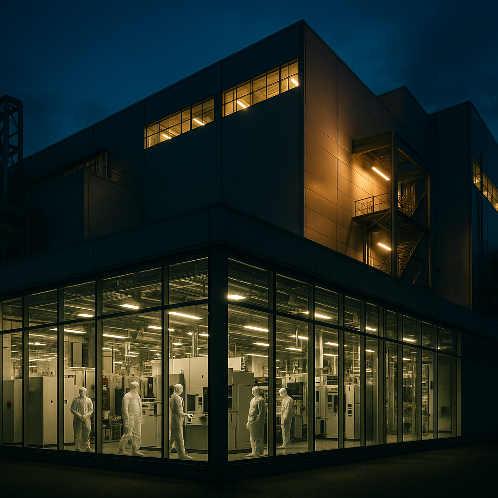 Semiconductor fabrication plant representing the US China tech war 2026 and the global chip race