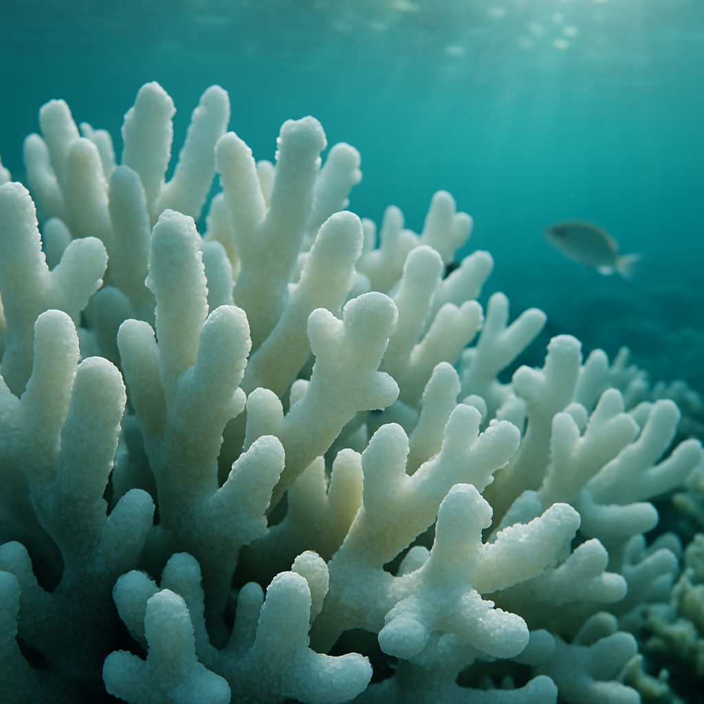 Bleached coral reef underwater highlighting one of the critical climate tipping points 2026