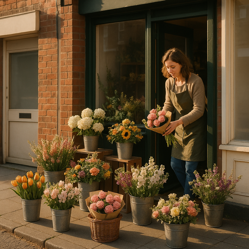 Independent florist on a UK high street amid high street decline 2026