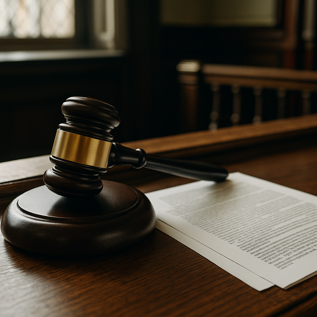 Judge's gavel in a UK courtroom representing big tech antitrust 2026 legal proceedings