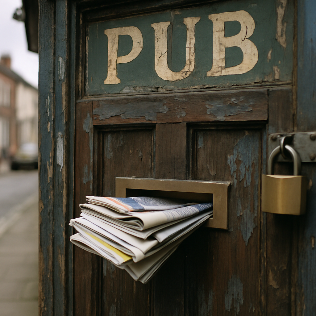 Padlocked pub door up close symbolising accelerating UK pub closures