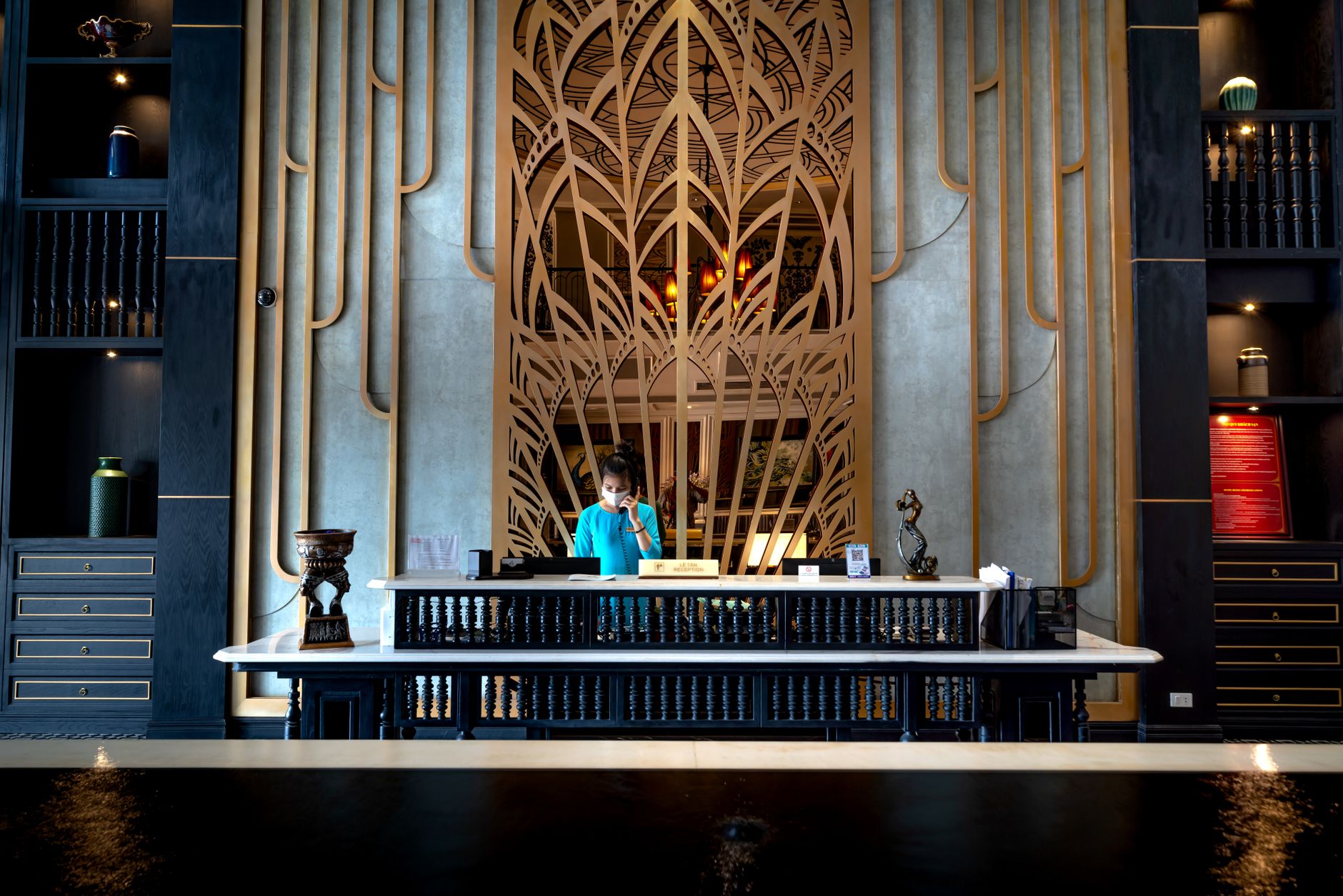 Hotel lobby interior reflecting the scale of asylum seeker hotel accommodation costs in the UK
